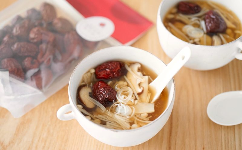 なつめ レシピ  『 きのこ の中華風スープ 』