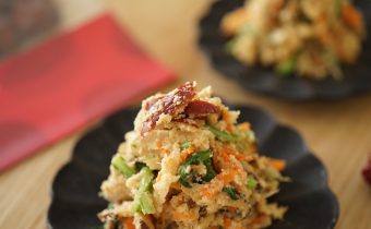 なつめ レシピ  『 ごぼう と 春菊 の おから 煮 』