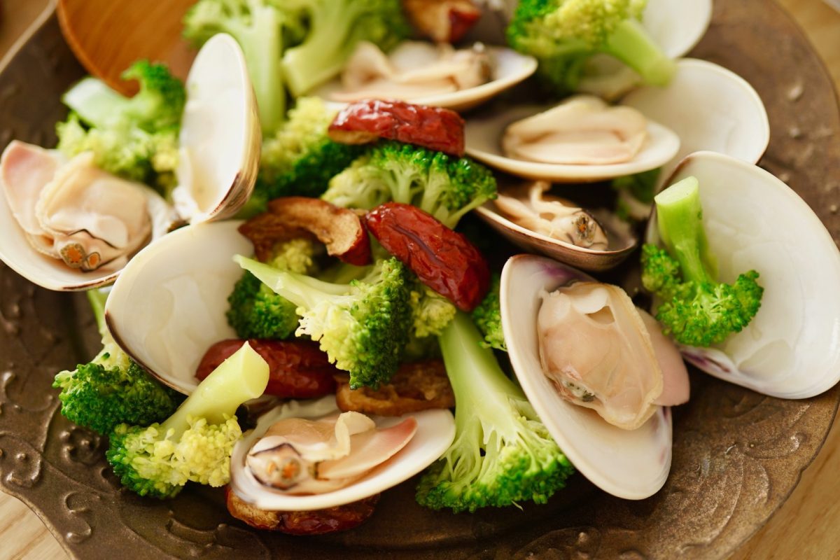 なつめ レシピ  『 はまぐりとブロッコリーのバター醤油酒蒸し 』