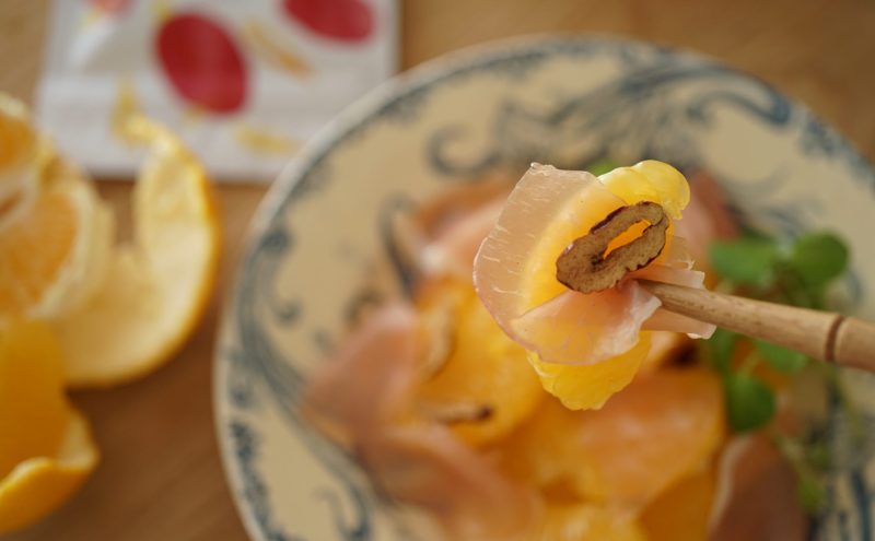 なつめ レシピ  『 八朔と生ハム 』